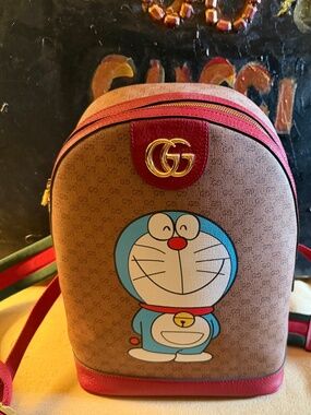 Gucci x Doraemon mini GG Supreme canvas backpack